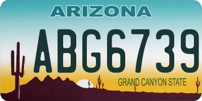 AZ license plate ABG6739