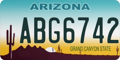 AZ license plate ABG6742