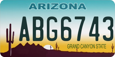 AZ license plate ABG6743