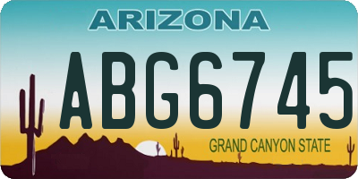 AZ license plate ABG6745