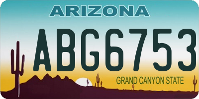 AZ license plate ABG6753