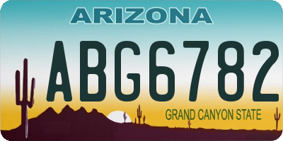 AZ license plate ABG6782