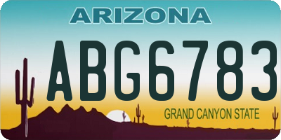 AZ license plate ABG6783