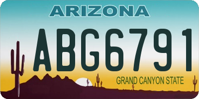 AZ license plate ABG6791