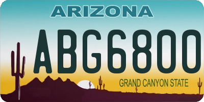 AZ license plate ABG6800