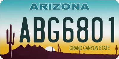 AZ license plate ABG6801