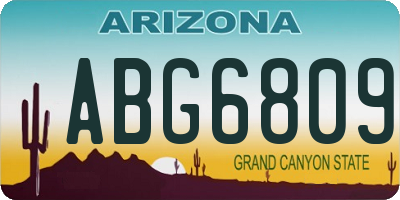 AZ license plate ABG6809