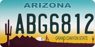 AZ license plate ABG6812