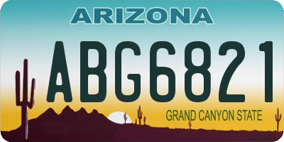 AZ license plate ABG6821