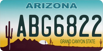 AZ license plate ABG6822