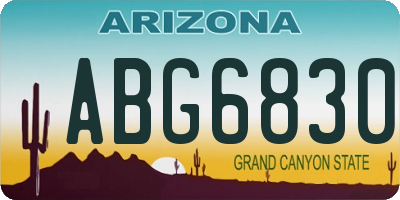 AZ license plate ABG6830