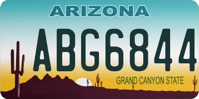 AZ license plate ABG6844