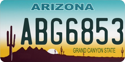 AZ license plate ABG6853