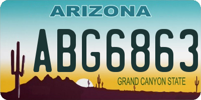 AZ license plate ABG6863