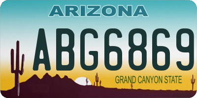 AZ license plate ABG6869