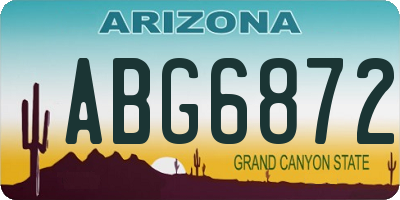 AZ license plate ABG6872