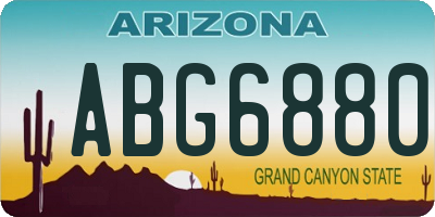 AZ license plate ABG6880