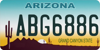 AZ license plate ABG6886