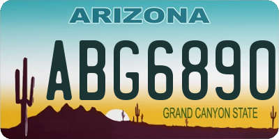 AZ license plate ABG6890