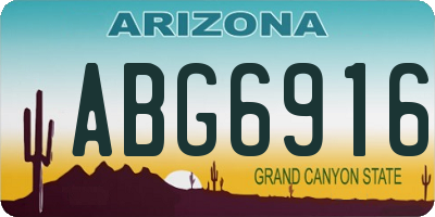AZ license plate ABG6916