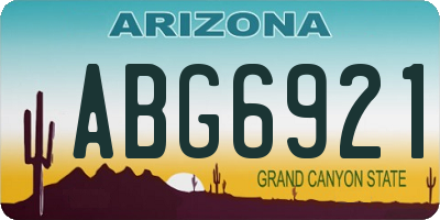 AZ license plate ABG6921