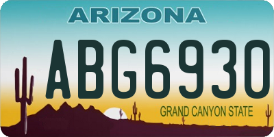AZ license plate ABG6930