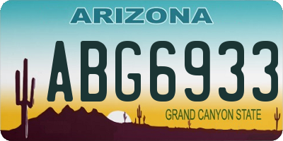 AZ license plate ABG6933