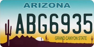 AZ license plate ABG6935