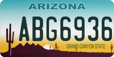 AZ license plate ABG6936