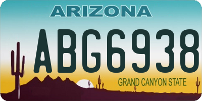 AZ license plate ABG6938