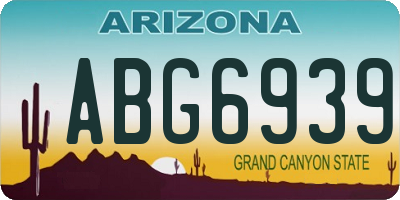 AZ license plate ABG6939