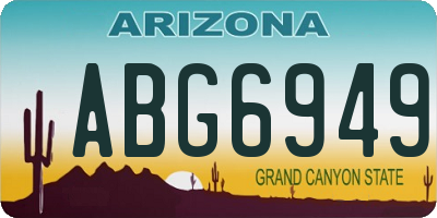 AZ license plate ABG6949