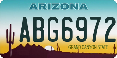 AZ license plate ABG6972