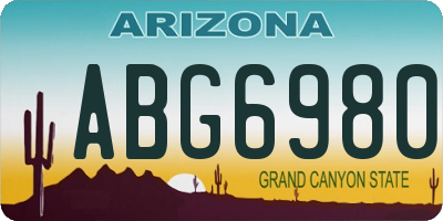 AZ license plate ABG6980