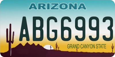 AZ license plate ABG6993