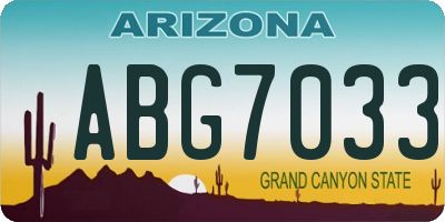 AZ license plate ABG7033