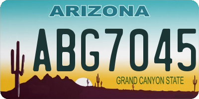 AZ license plate ABG7045
