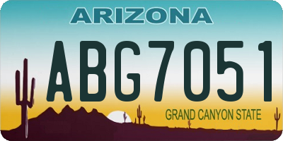 AZ license plate ABG7051