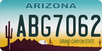 AZ license plate ABG7062