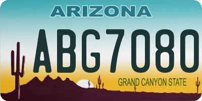 AZ license plate ABG7080