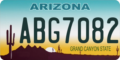 AZ license plate ABG7082