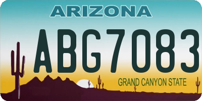AZ license plate ABG7083