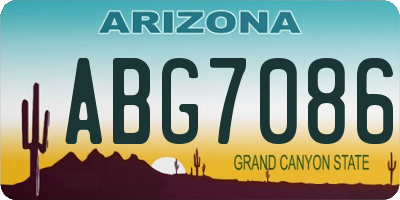 AZ license plate ABG7086