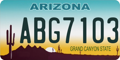 AZ license plate ABG7103