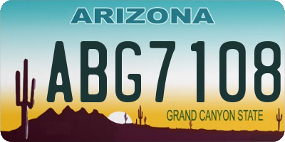 AZ license plate ABG7108