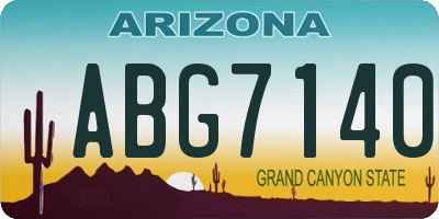 AZ license plate ABG7140