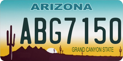 AZ license plate ABG7150