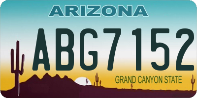AZ license plate ABG7152