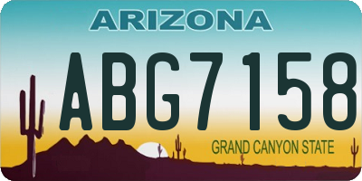 AZ license plate ABG7158