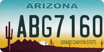 AZ license plate ABG7160
